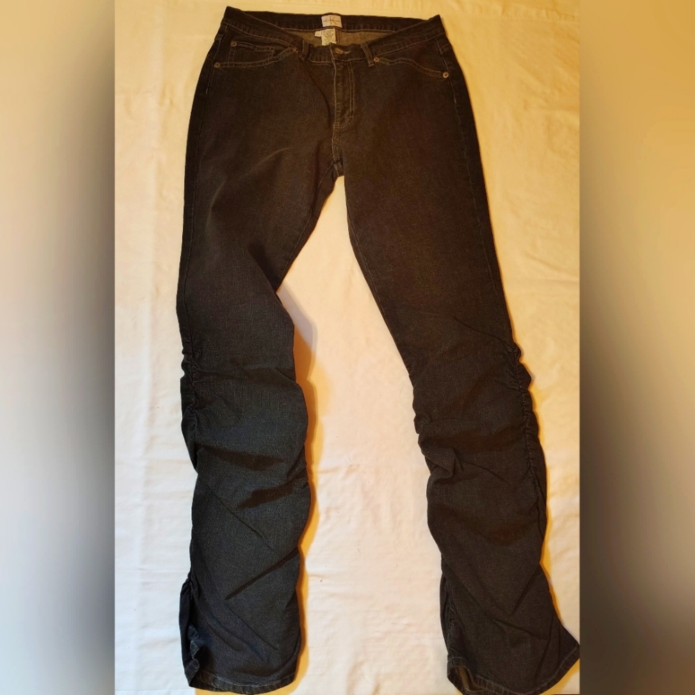 Calvin Klein Vintage Dark Gray Straight Rouched Legs Denim